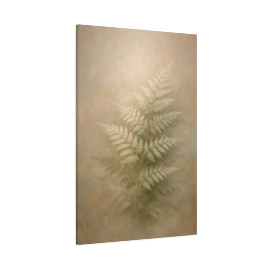 Main Mockup. Nature Fern Soft Green Fern shown as stretched canvas wall art