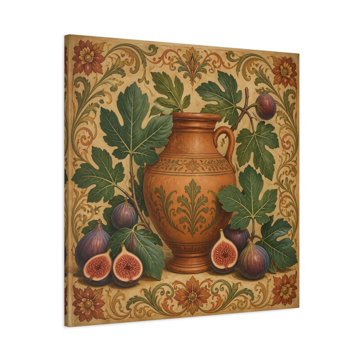 Main Mockup. Nature Figs Vintage Fig Still Life shown as stretched canvas wall art
