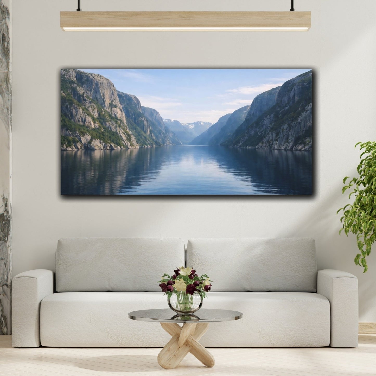 Nature Fjord Blue - Canvas Wall Art Print - YesArtYes