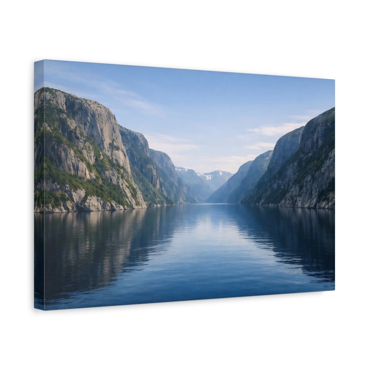 Nature Fjord Landscape Blue - Canvas Wall Art Print - YesArtYes