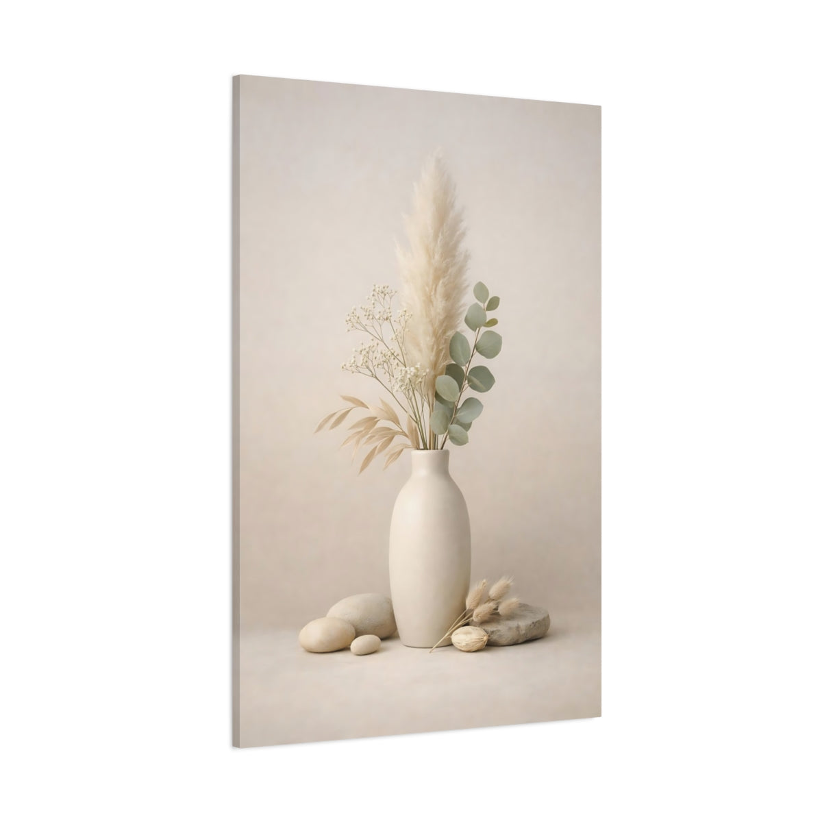 Nature Floral Arrangement Neutral Floral Decor shown as stretched canvas wall art