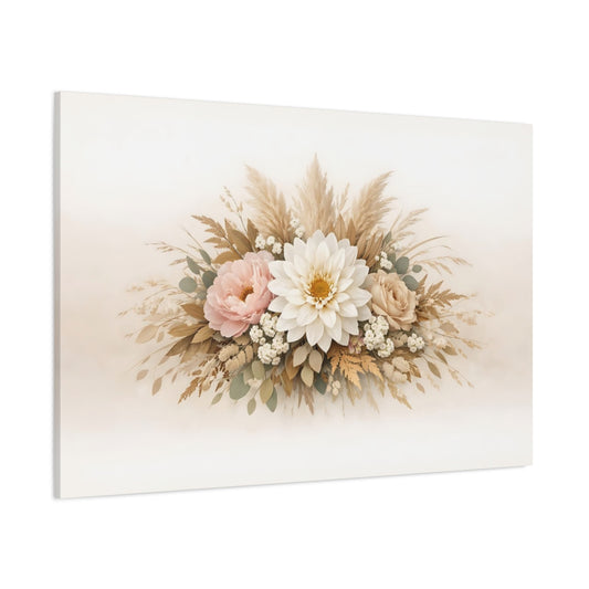 Nature Floral Neutral shown as stretched canvas wall art