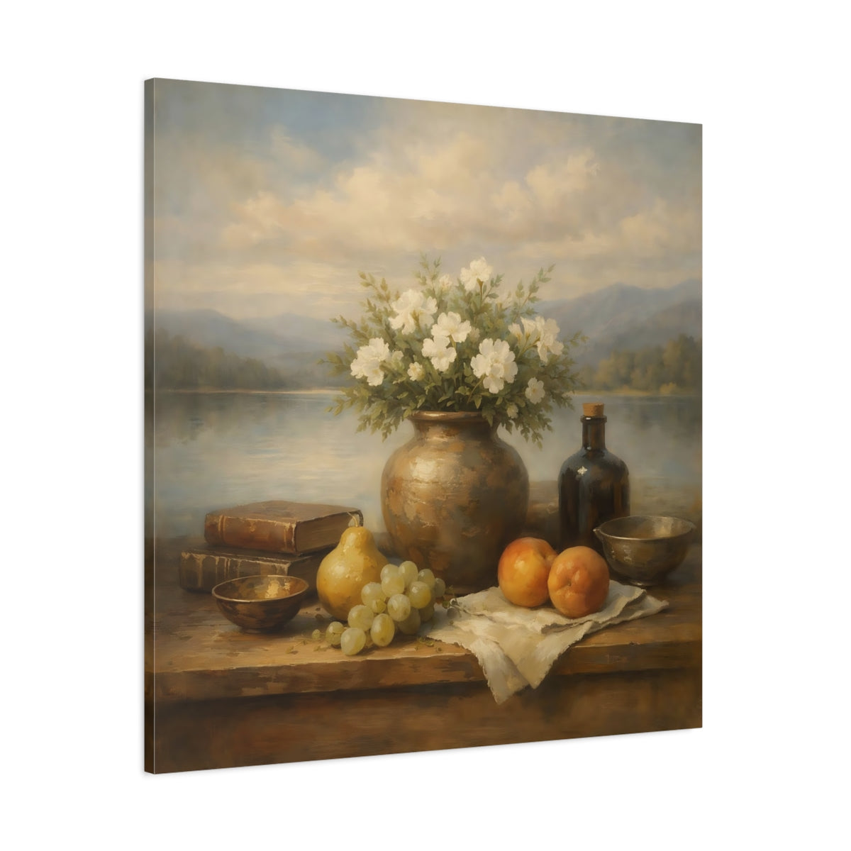 Main Mockup. Nature Floral Still Life Vintage Floral Still Life shown as stretched canvas wall art