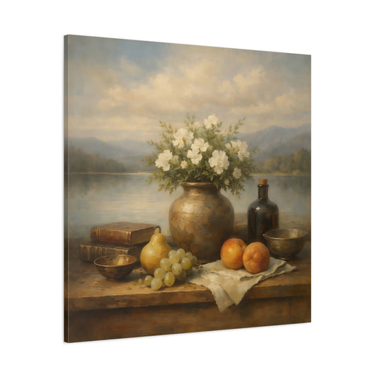 Main Mockup. Nature Floral Still Life Vintage Floral Still Life shown as stretched canvas wall art