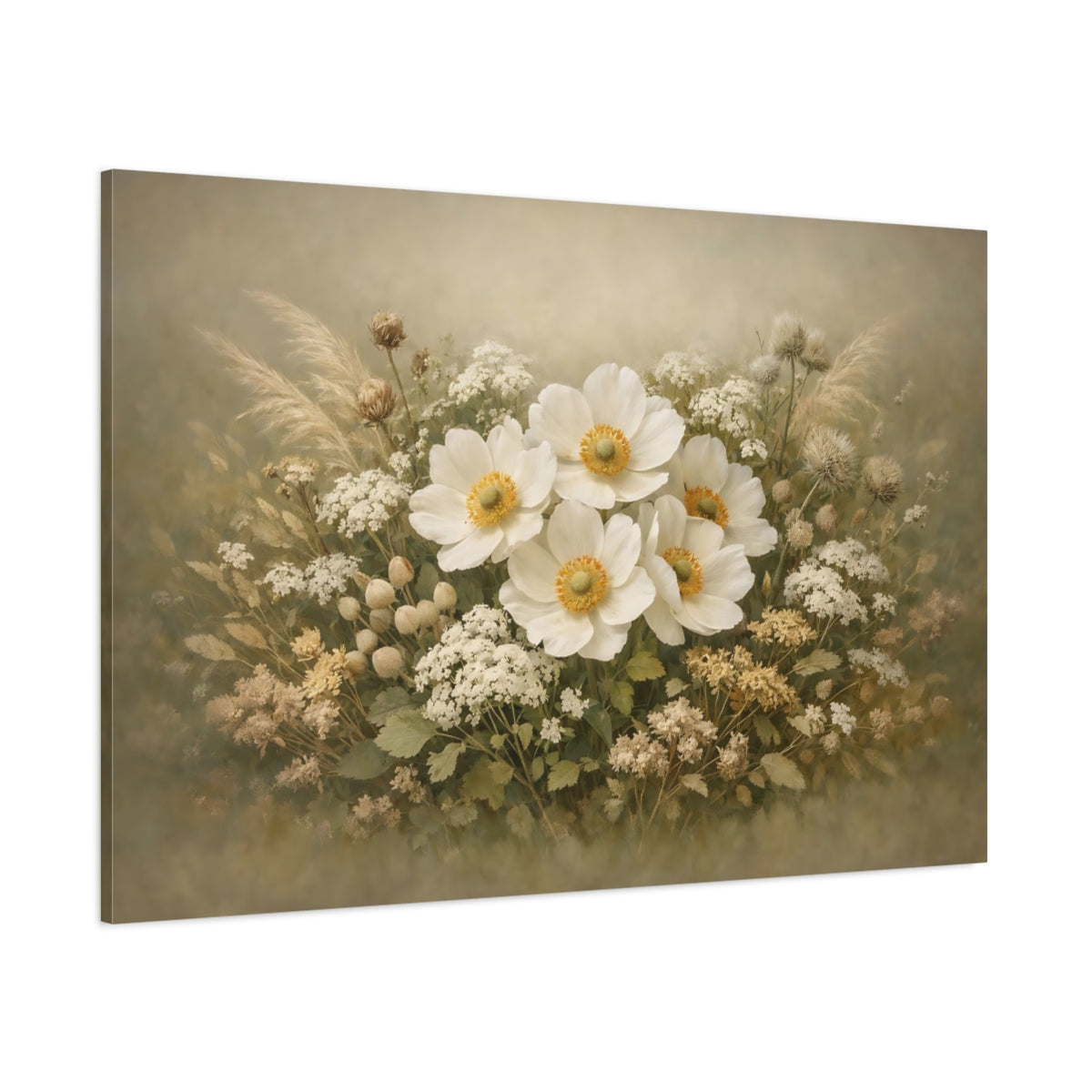Nature Flower Botanical shown as stretched canvas wall art