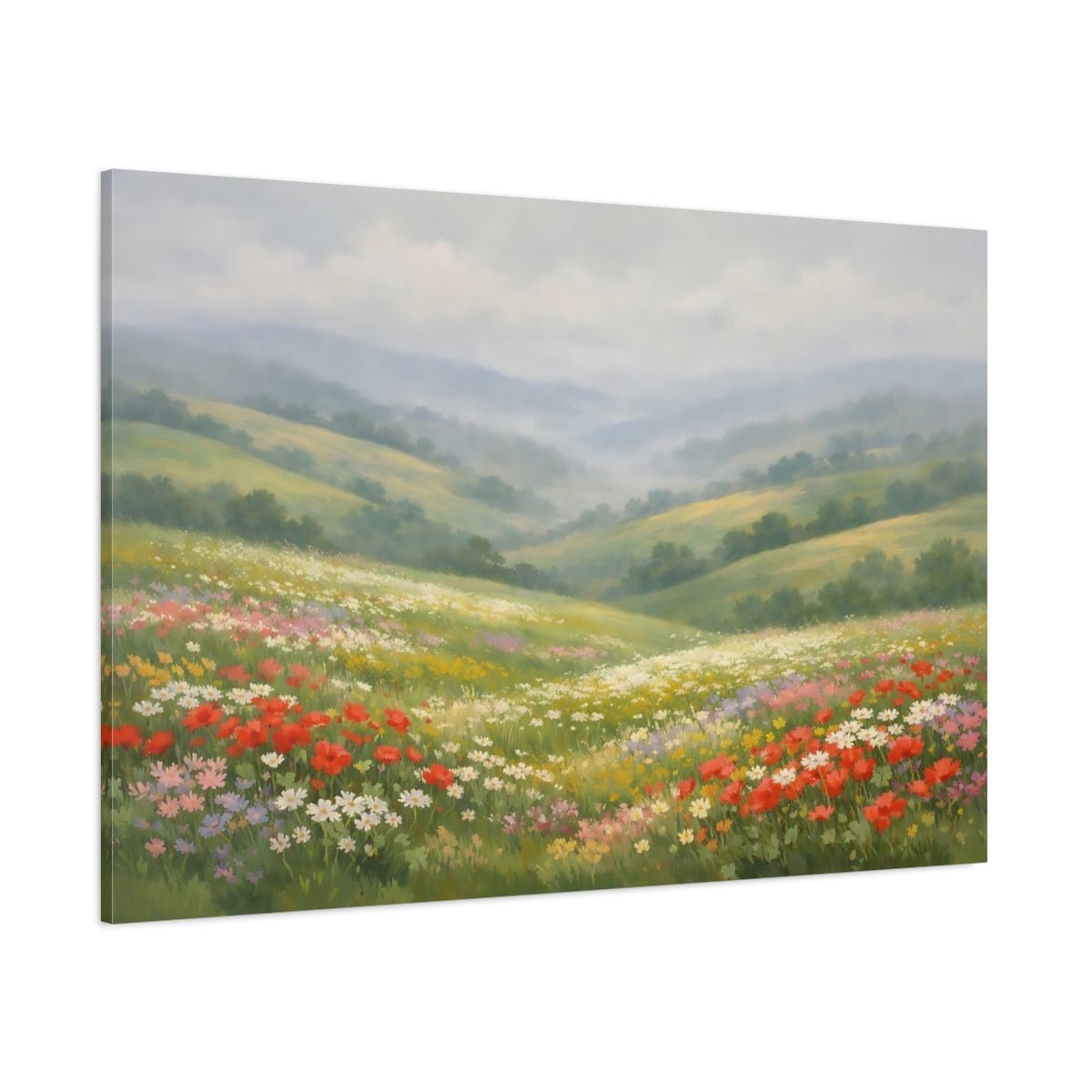 Nature Flower Field Colorful - Canvas Wall Art Print - YesArtYes