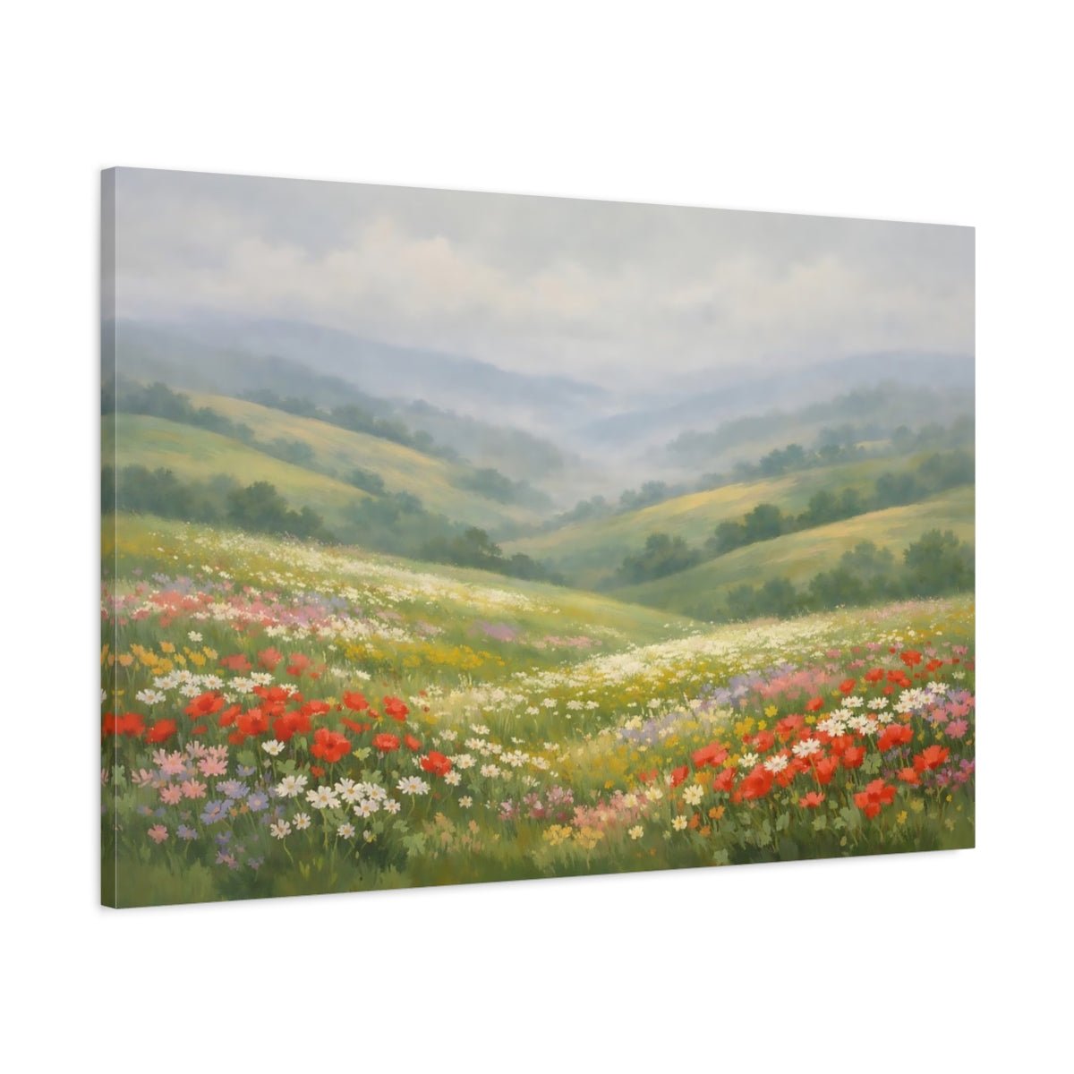 Nature Flower Field Colorful - Canvas Wall Art Print - YesArtYes