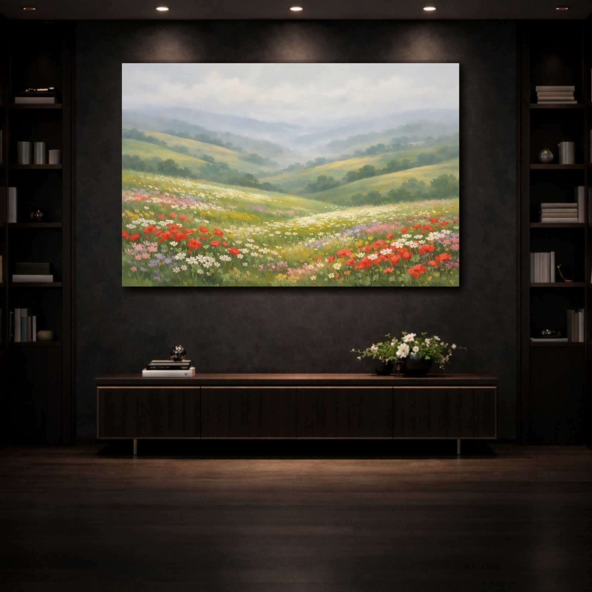 Nature Flower Field Colorful - Canvas Wall Art Print - YesArtYes
