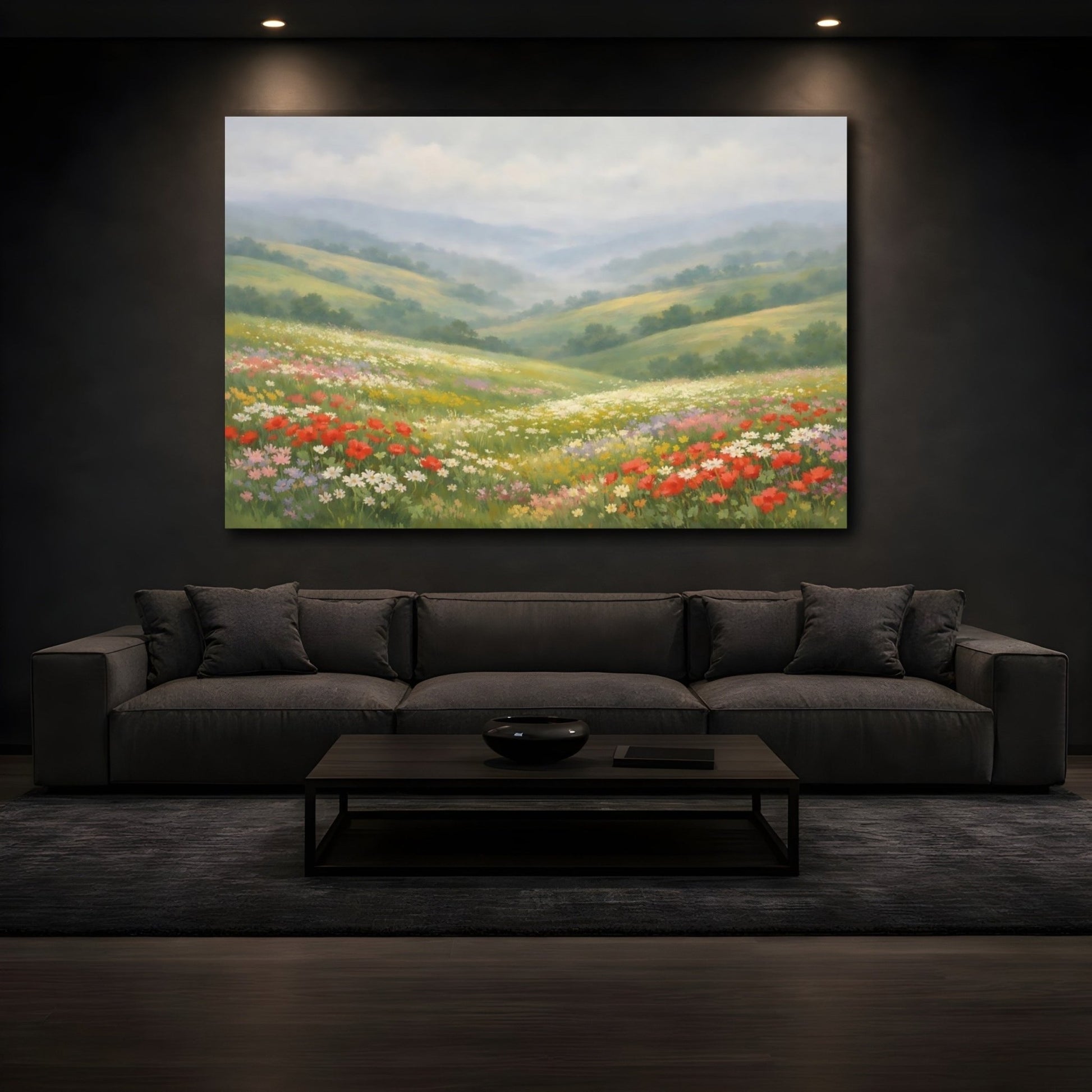 Nature Flower Field Colorful - Canvas Wall Art Print - YesArtYes