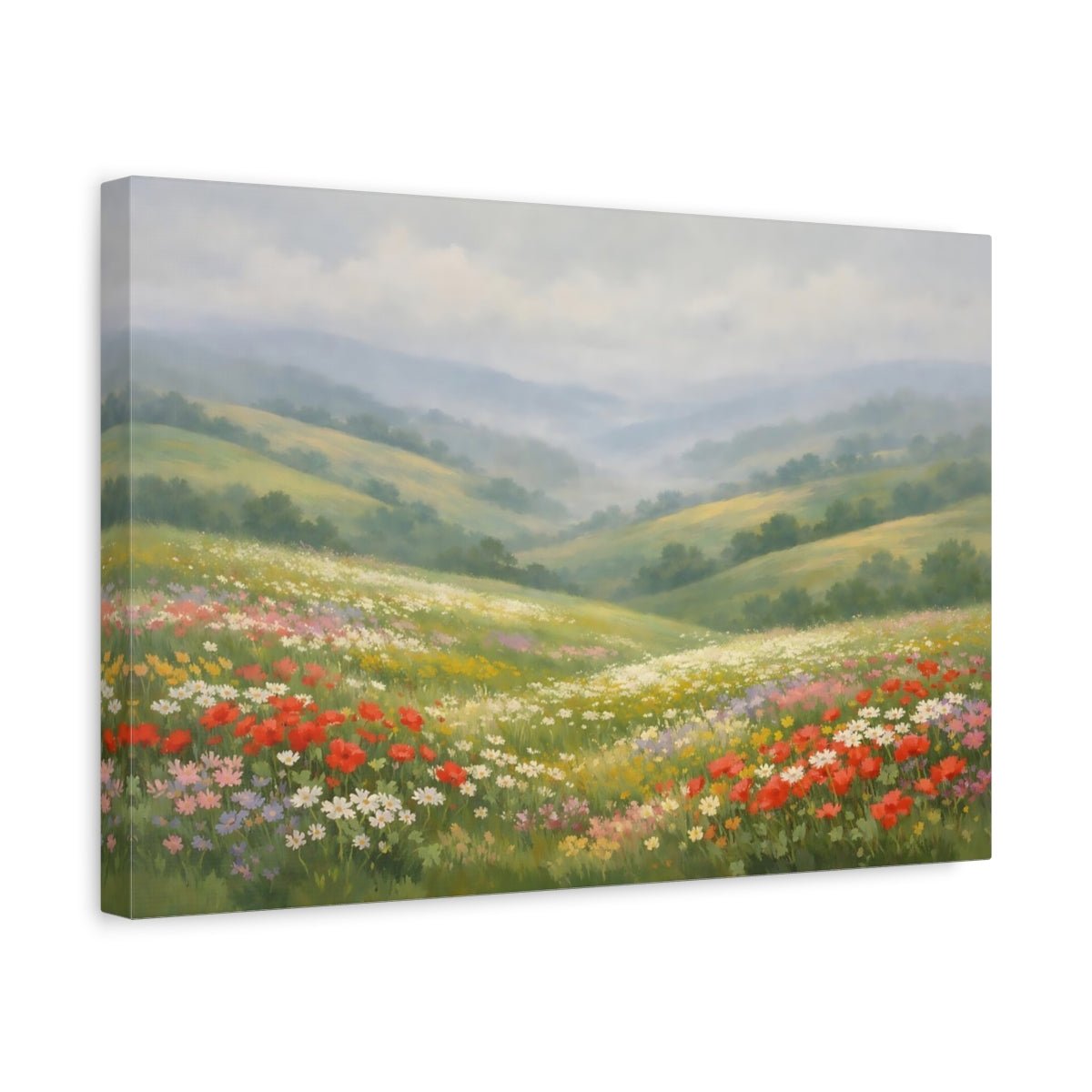 Nature Flower Field Colorful - Canvas Wall Art Print - YesArtYes