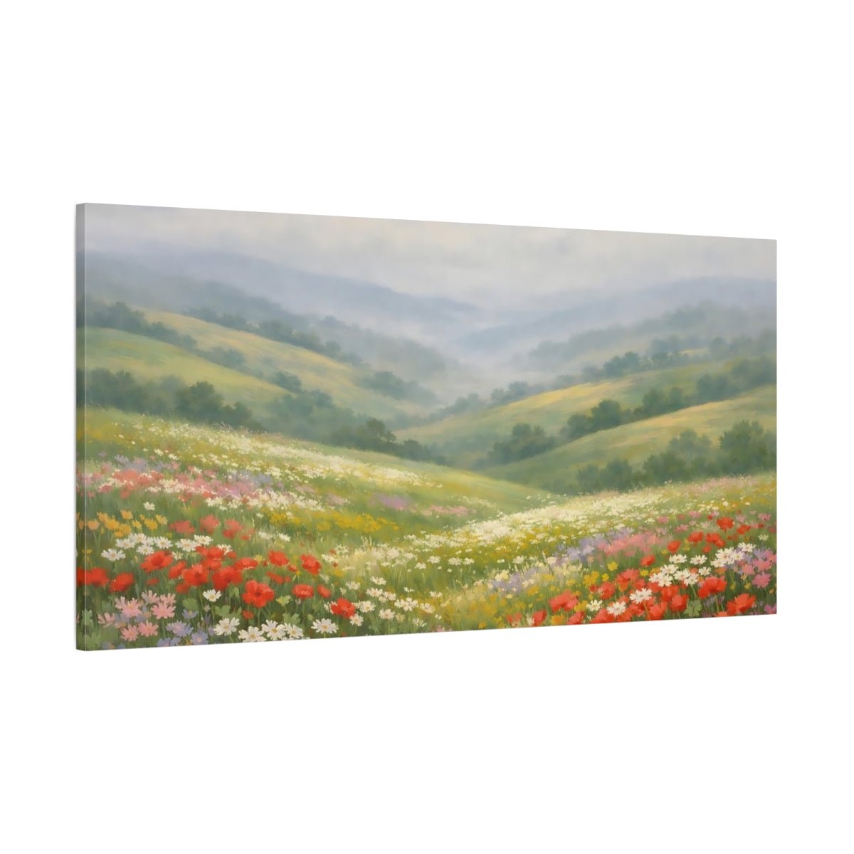 Nature Flower Field Colorful Wildflowers - Canvas Wall Art Print - YesArtYes