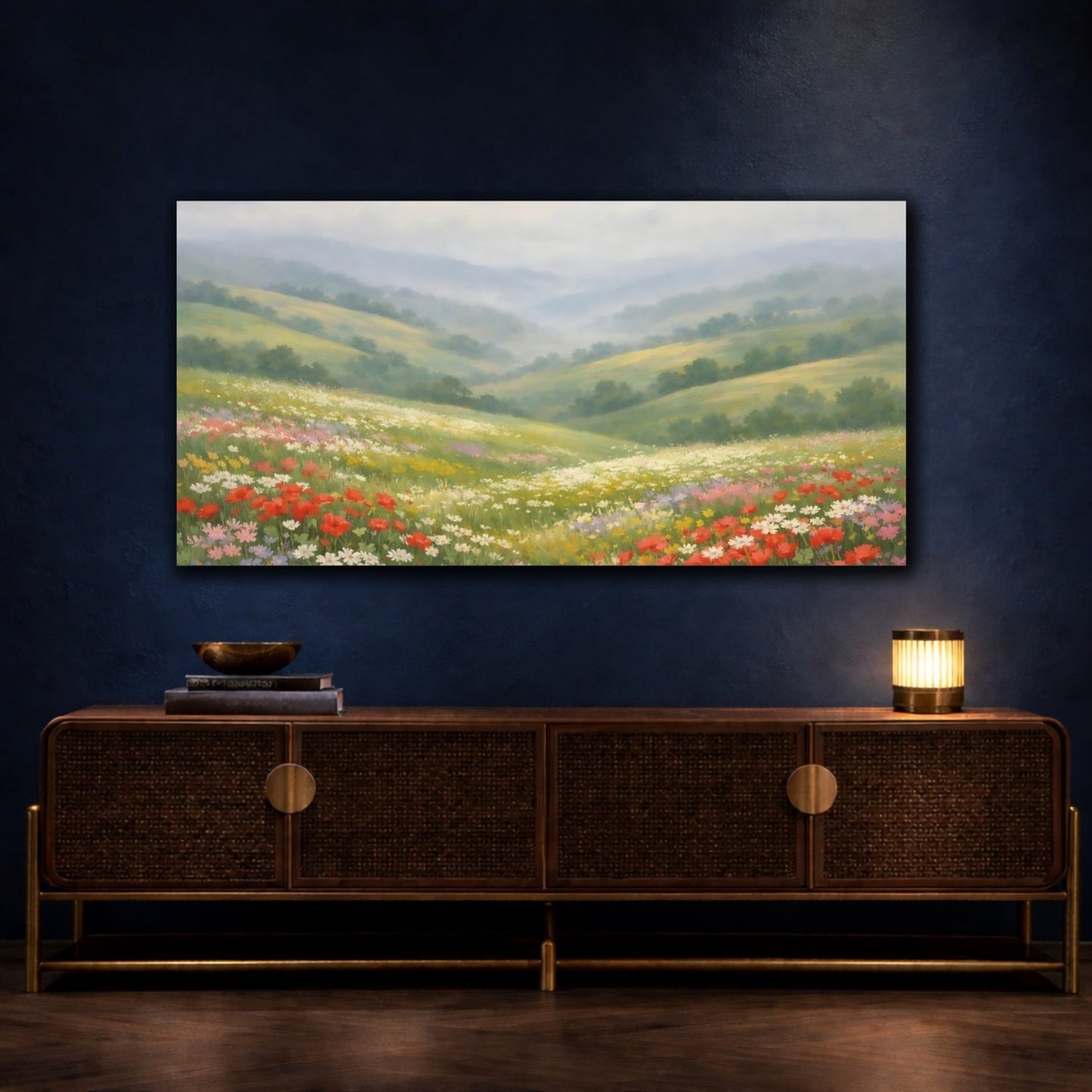 Nature Flower Field Colorful Wildflowers - Canvas Wall Art Print - YesArtYes