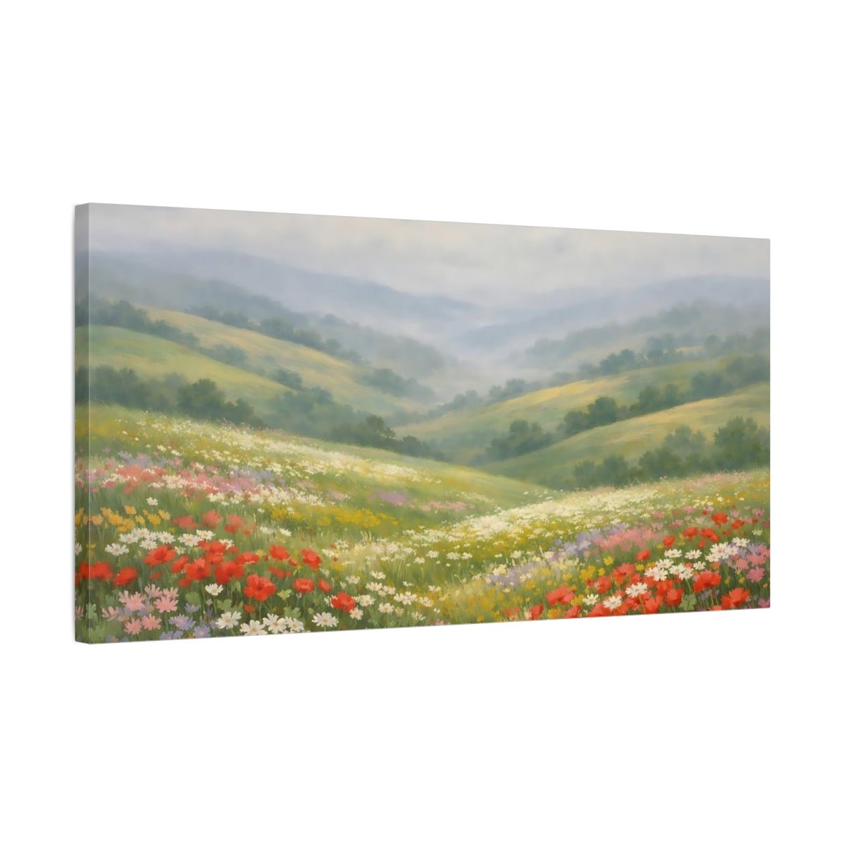 Nature Flower Field Colorful Wildflowers - Canvas Wall Art Print - YesArtYes