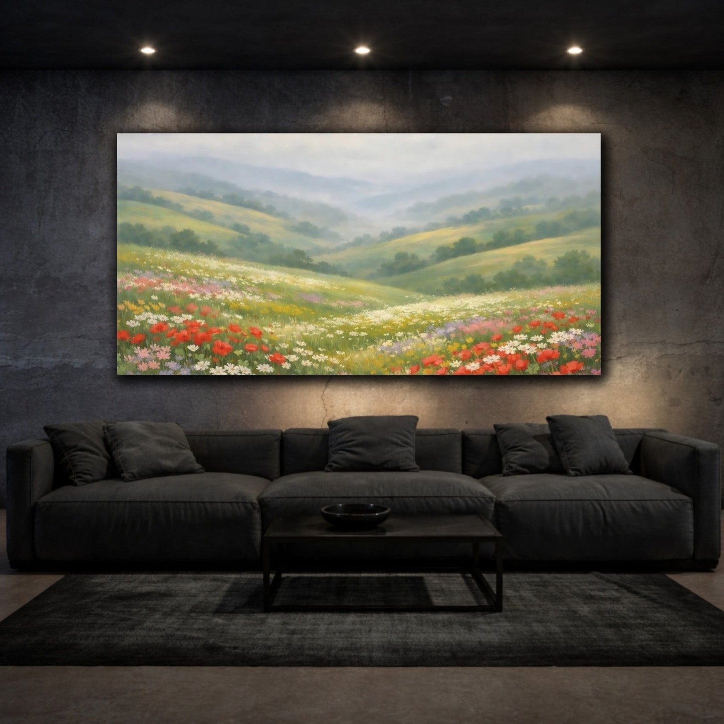 Nature Flower Field Colorful Wildflowers - Canvas Wall Art Print - YesArtYes