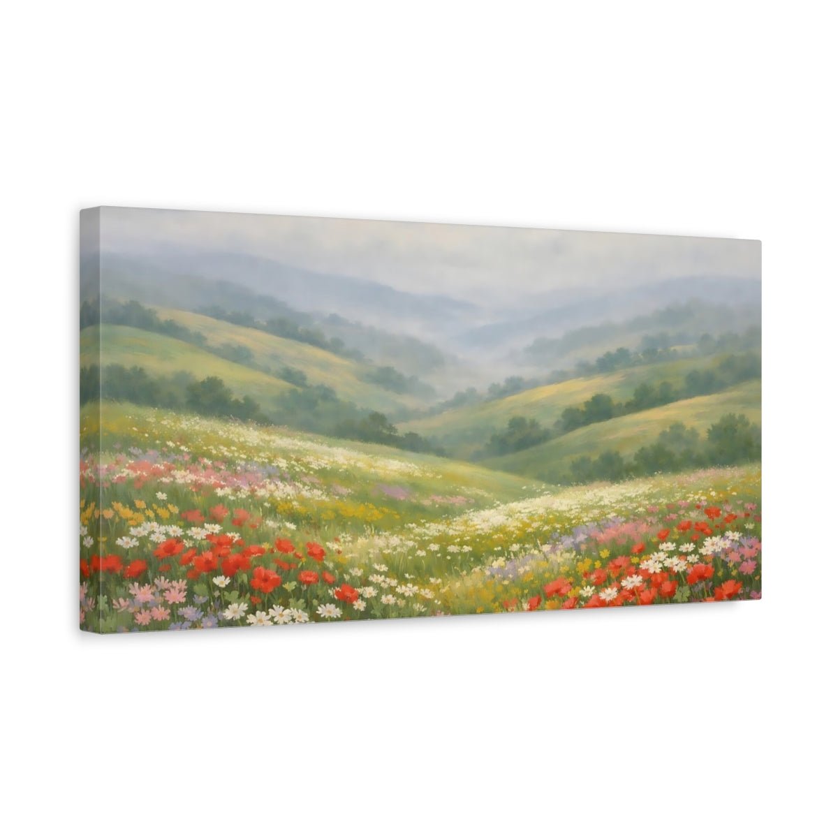 Nature Flower Field Colorful Wildflowers - Canvas Wall Art Print - YesArtYes