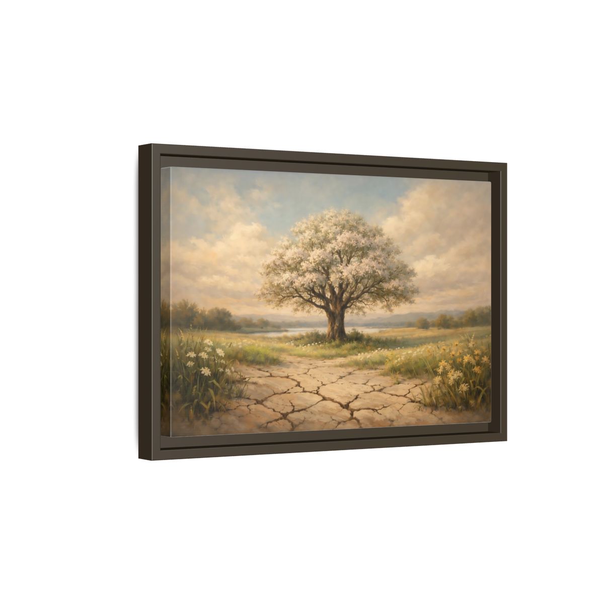 Side Mockup 5. Nature Flowering Tree Flowering Tree shown as stretched canvas wall art