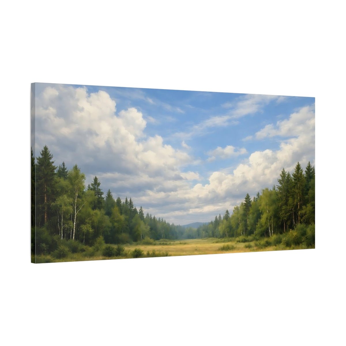 Nature Forest Clearing Green And Blue - Canvas Wall Art Print - YesArtYes