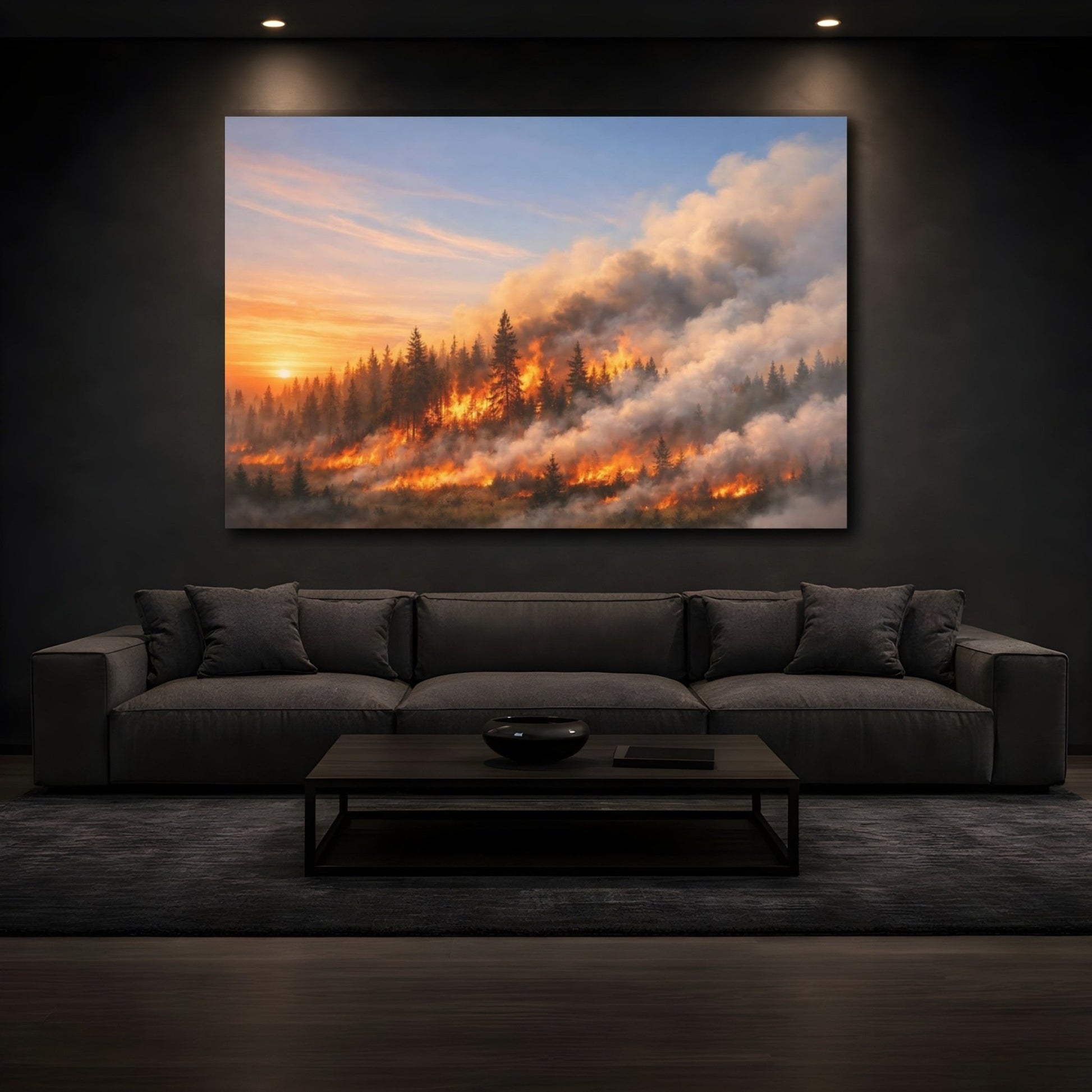 Nature Forest Fire Orange - Canvas Wall Art Print - YesArtYes