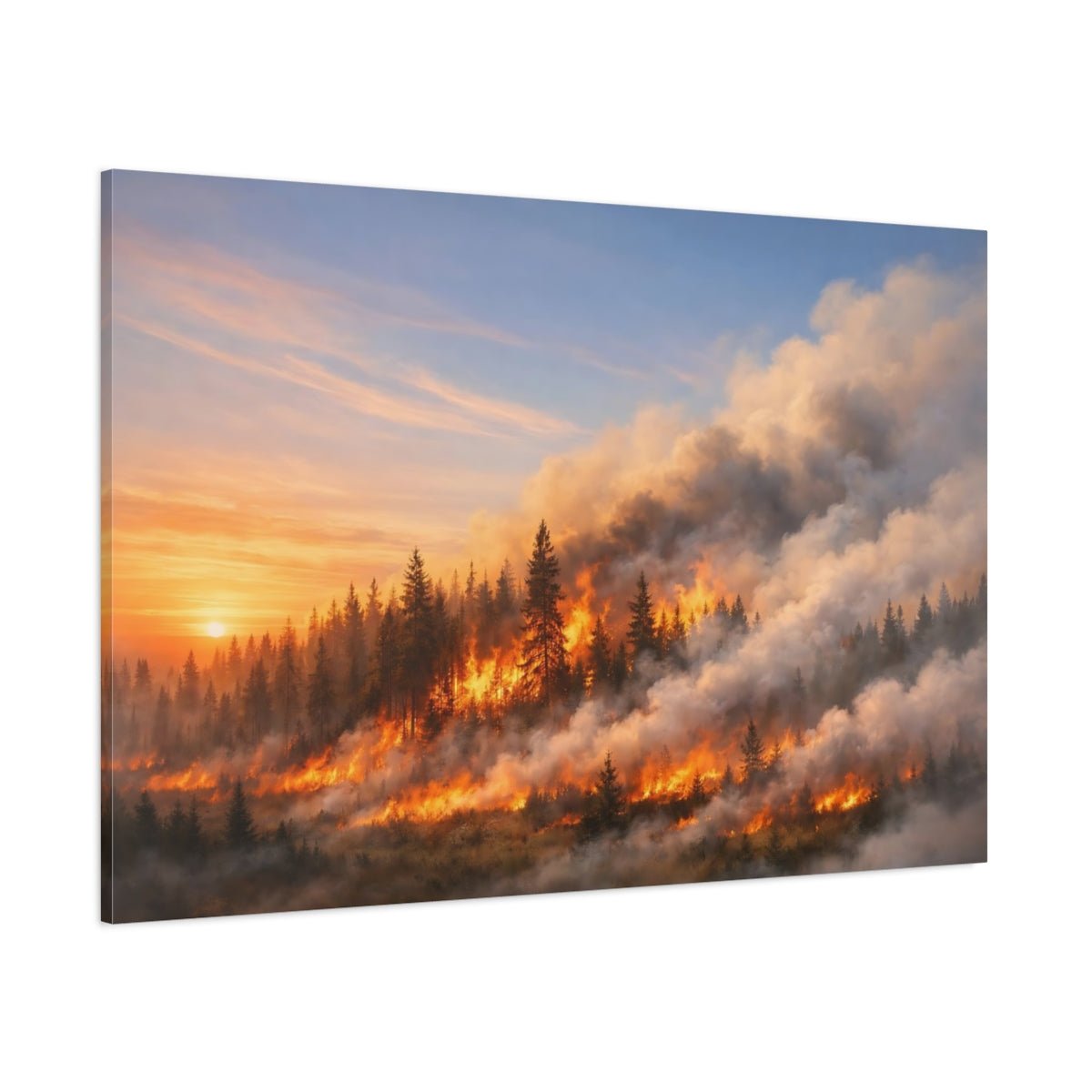 Nature Forest Fire Orange - Canvas Wall Art Print - YesArtYes