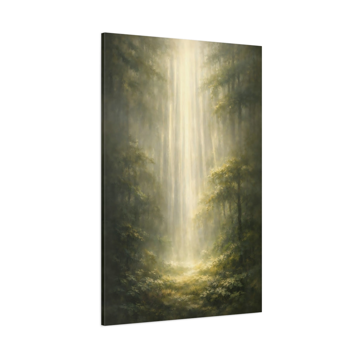 Nature Forest Green Forest shown as stretched canvas wall art