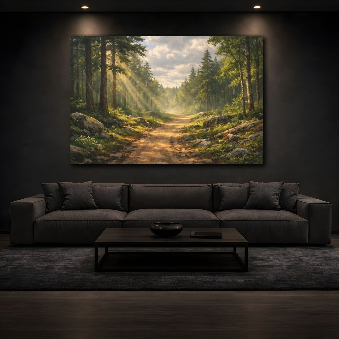 Nature Forest Path Green - Canvas Wall Art Print - YesArtYes