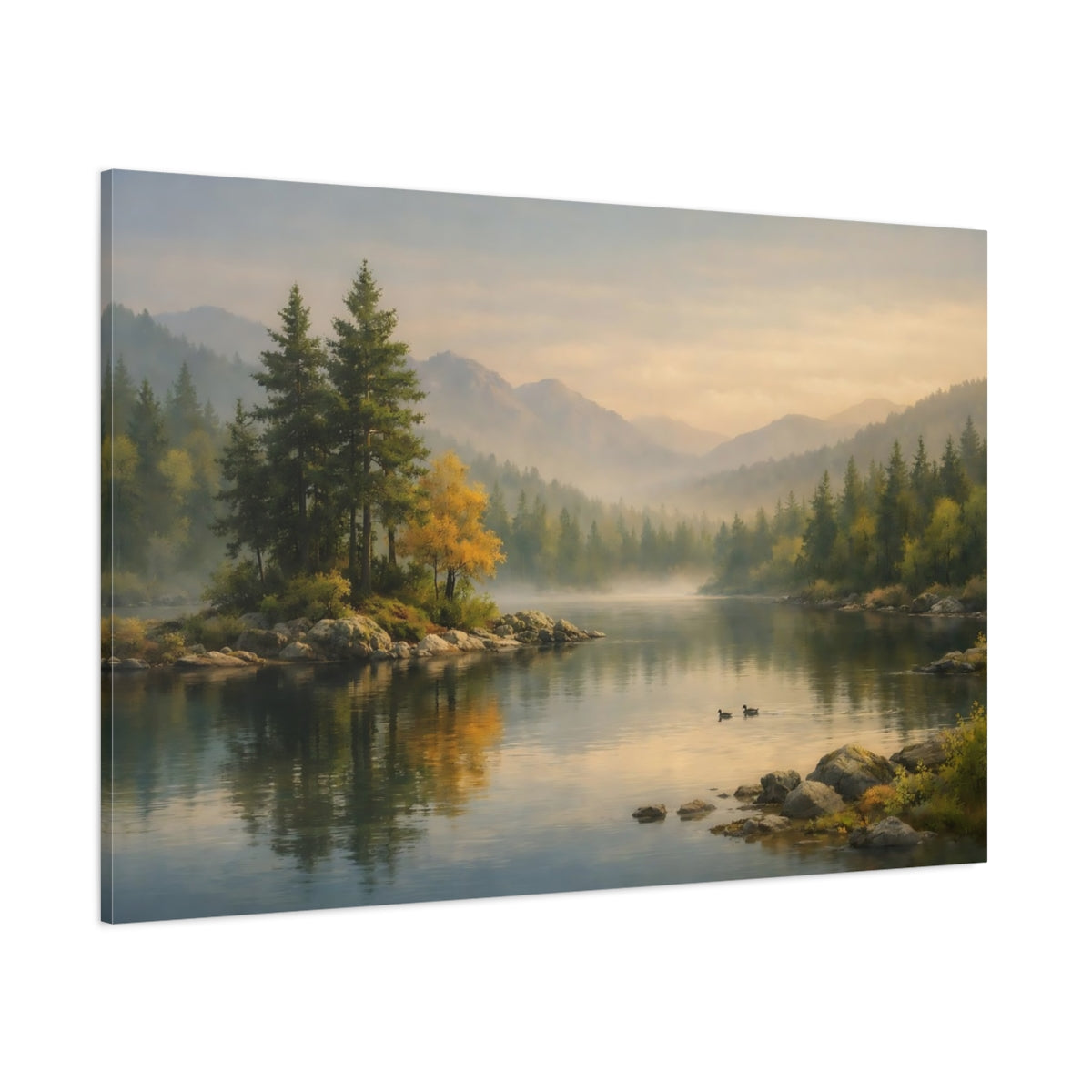 Nature Forest Serene shown as stretched canvas wall art