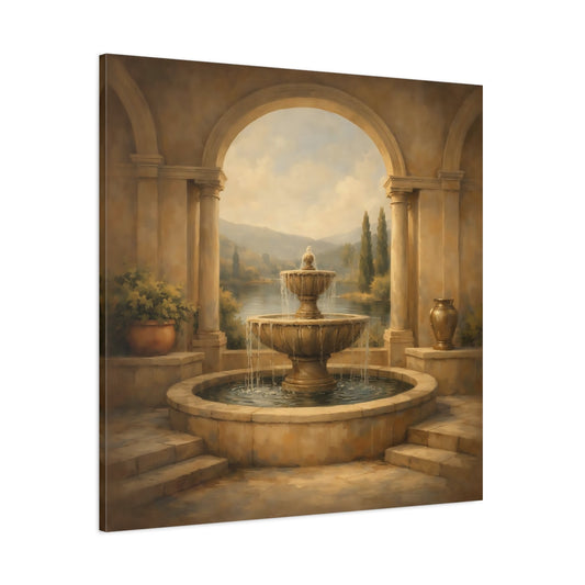 Main Mockup. Nature Fountain Classical Fountain shown as stretched canvas wall art