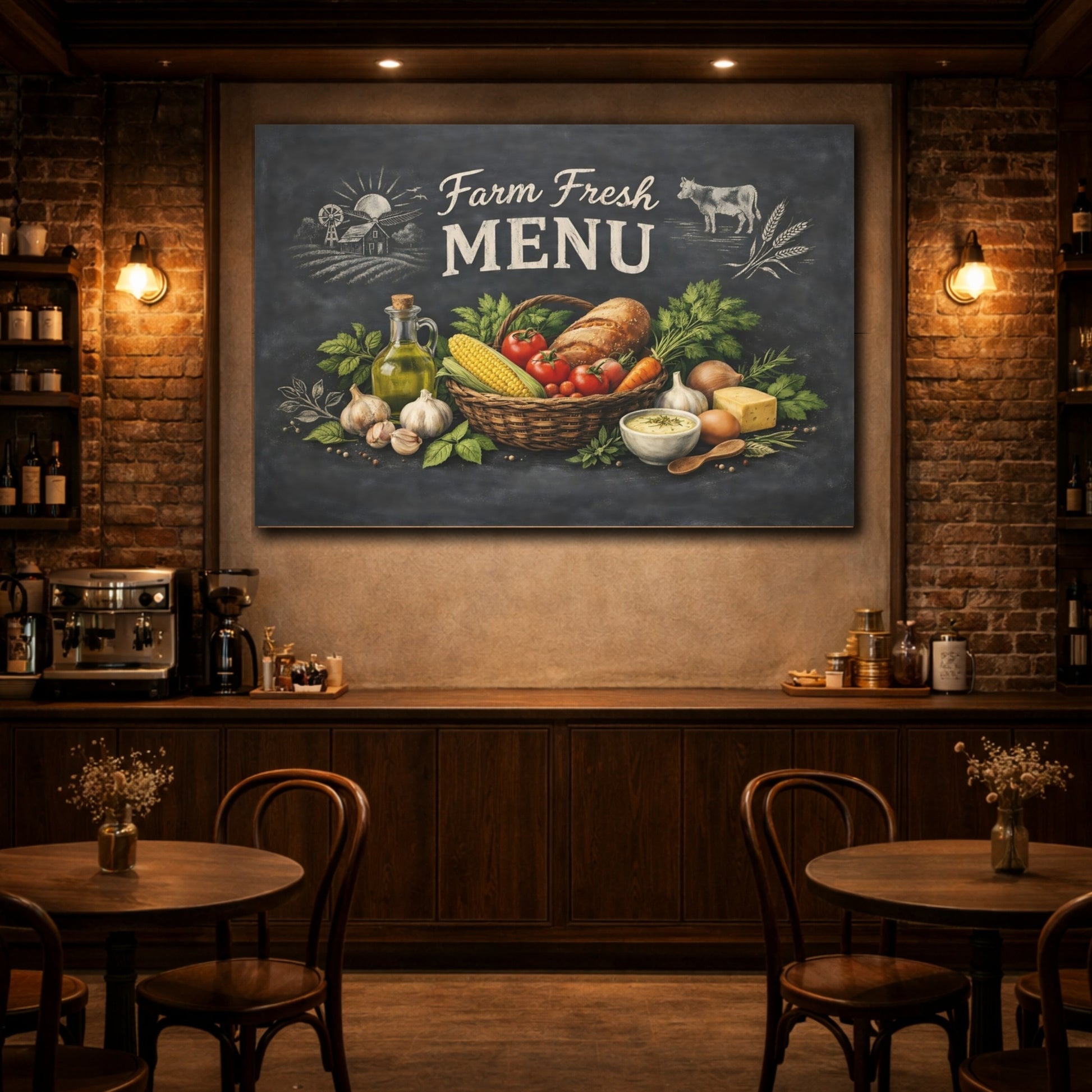 Nature Fresh Produce Farm Fresh Food shown as front canvas room wall art