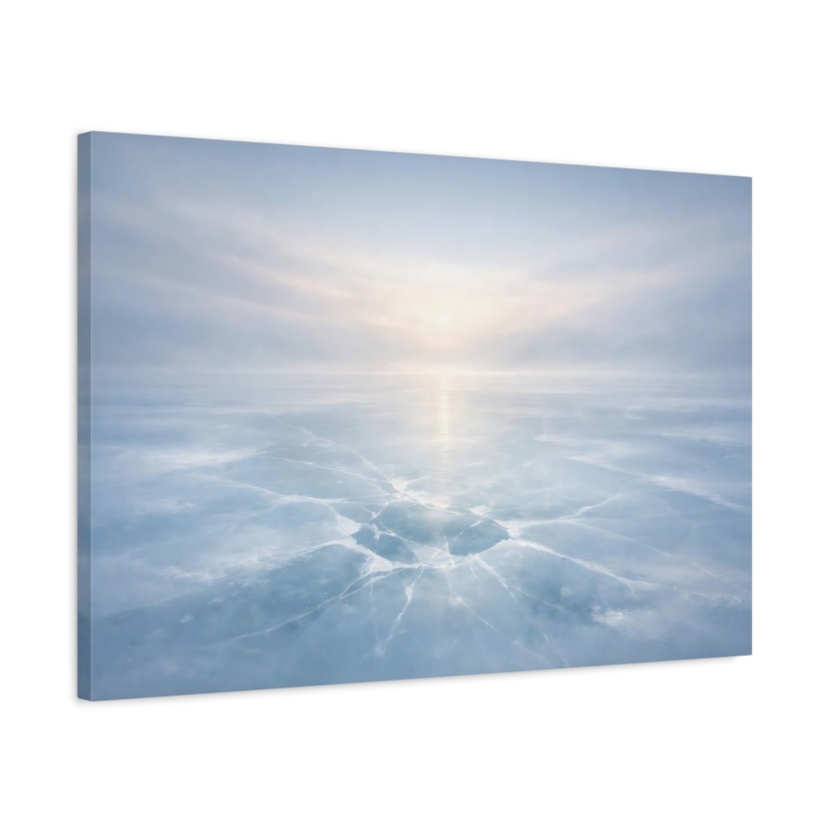 Nature Frozen Lake Icy Blue - Canvas Wall Art Print - YesArtYes