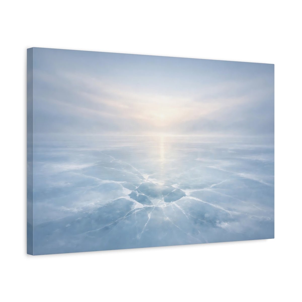 Nature Frozen Lake Icy Blue - Canvas Wall Art Print - YesArtYes