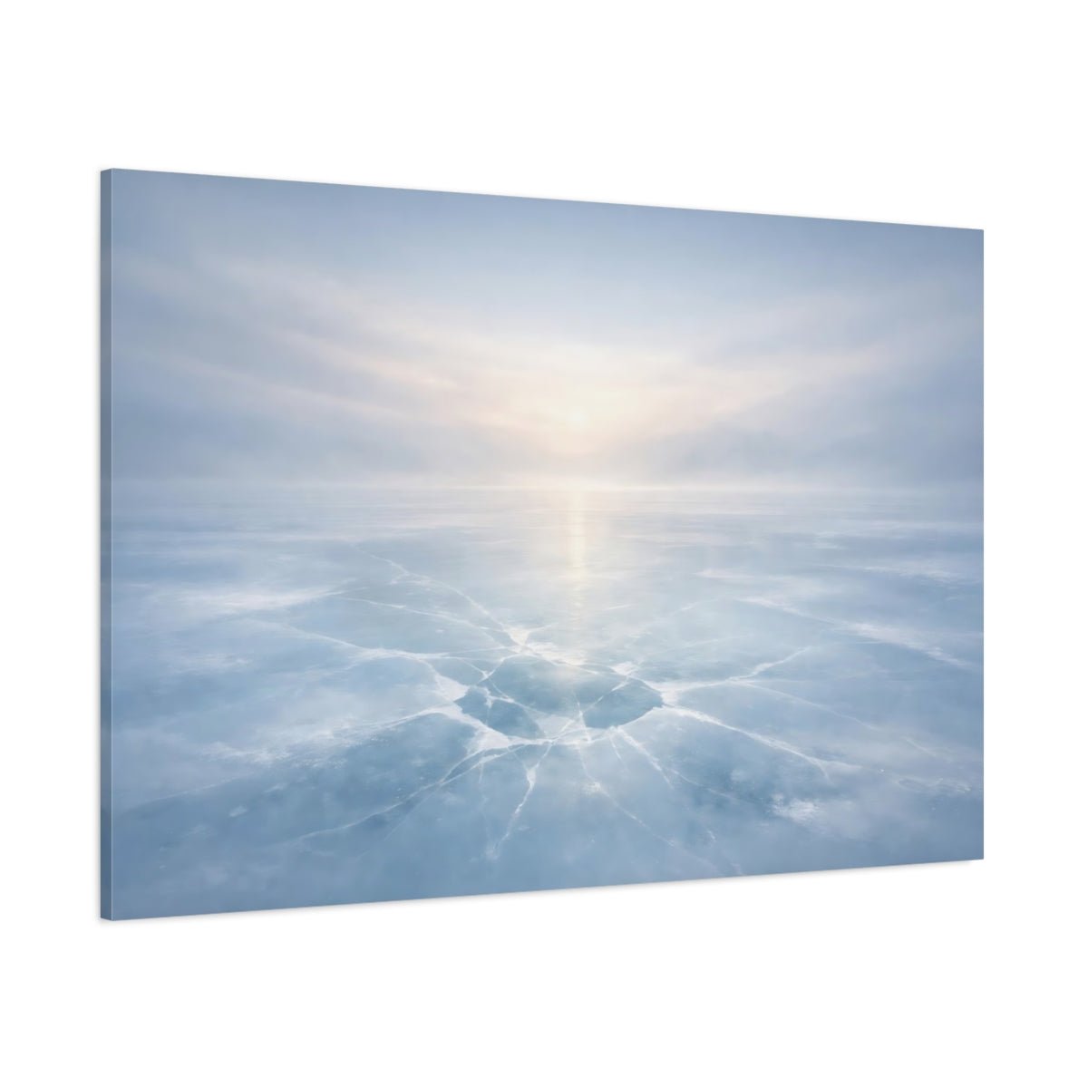 Nature Frozen Lake Icy Blue - Canvas Wall Art Print - YesArtYes