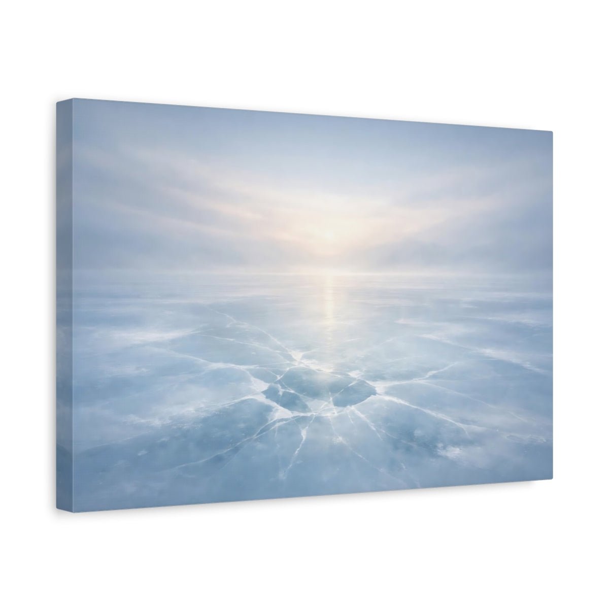 Nature Frozen Lake Icy Blue - Canvas Wall Art Print - YesArtYes