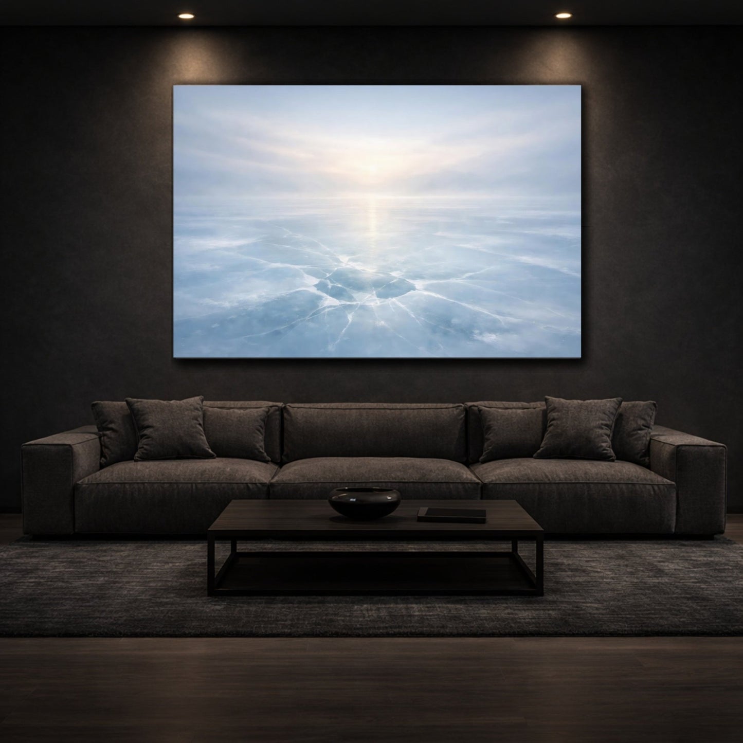 Nature Frozen Lake Icy Blue - Canvas Wall Art Print - YesArtYes