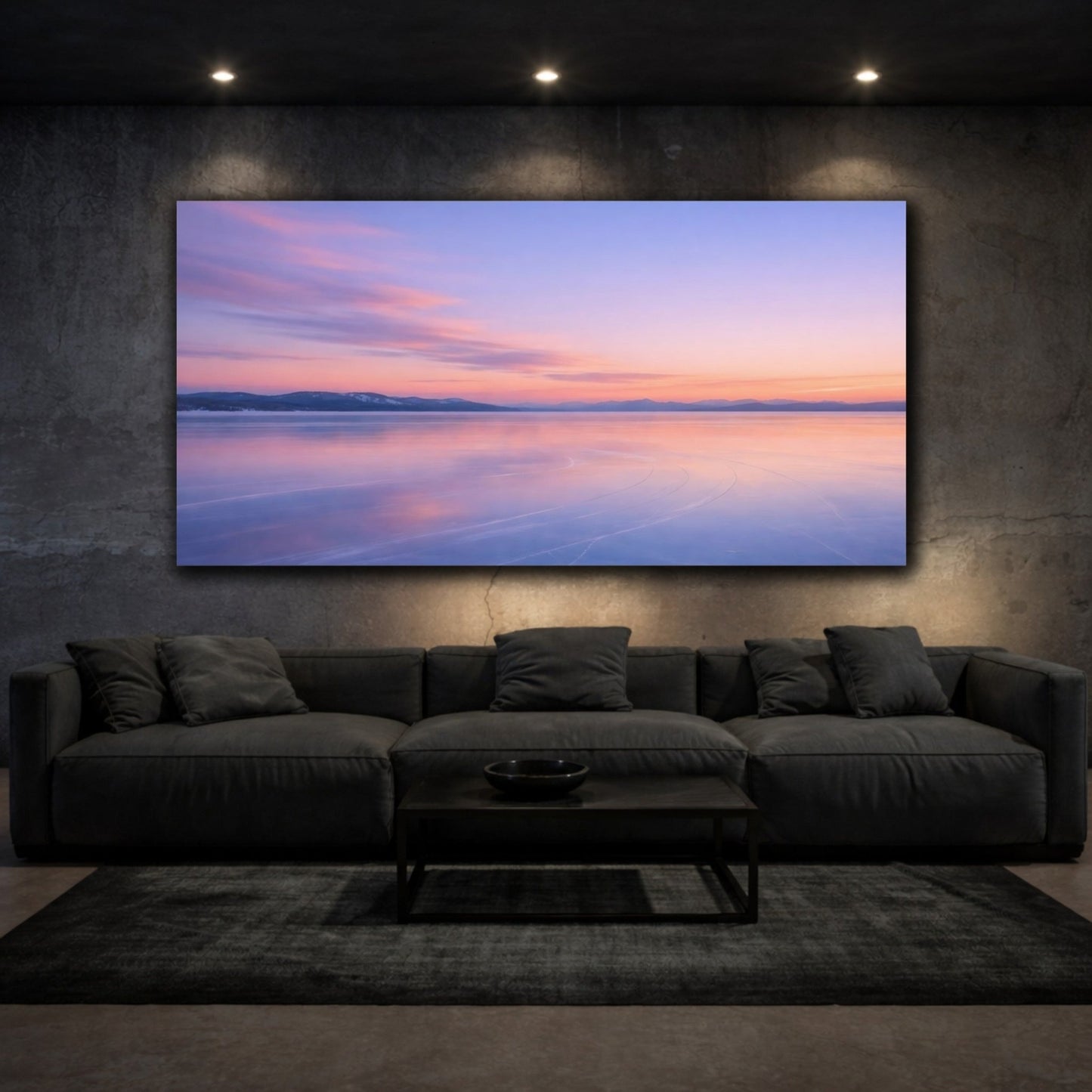 Nature Frozen Lake Pastel - Canvas Wall Art Print - YesArtYes
