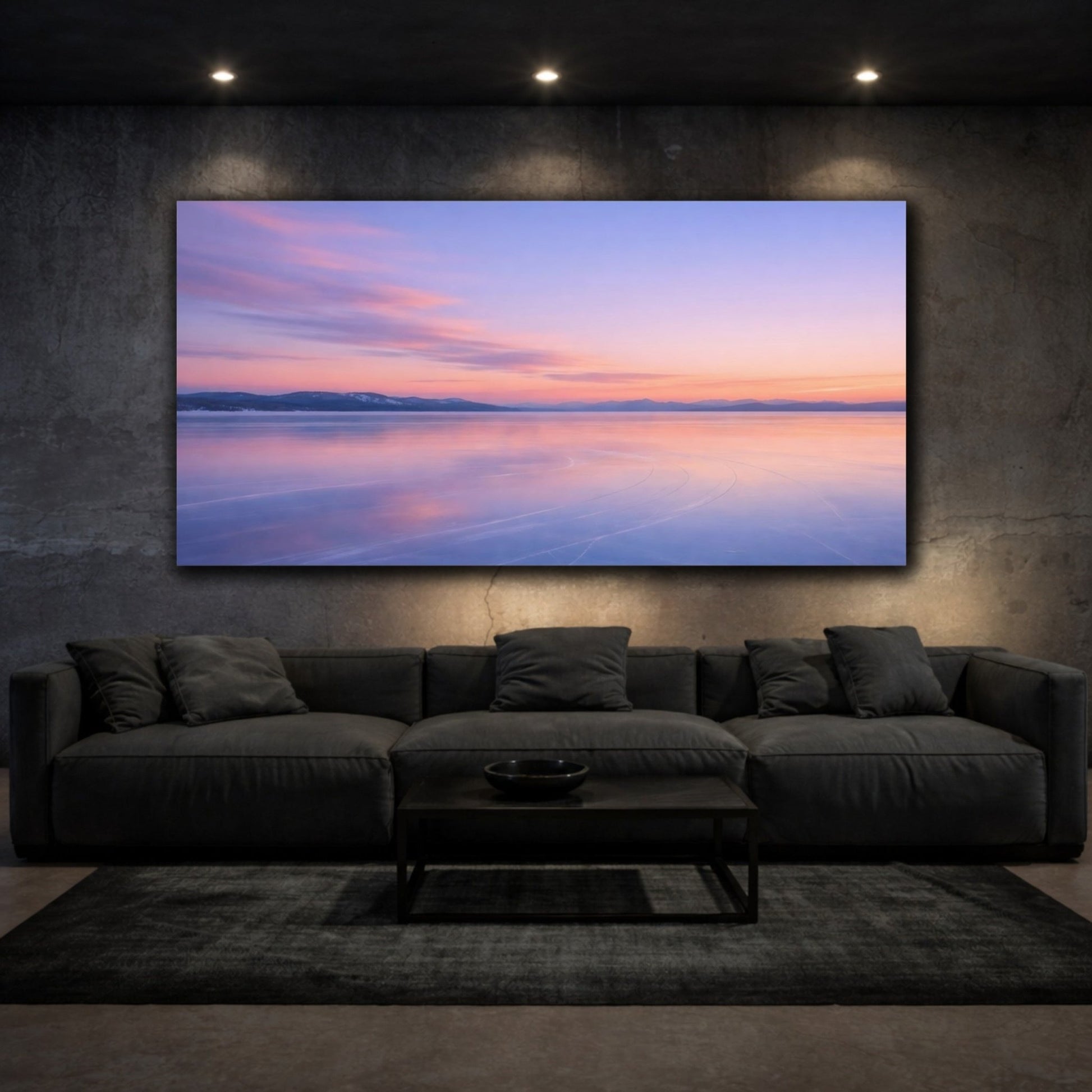 Nature Frozen Lake Pastel - Canvas Wall Art Print - YesArtYes