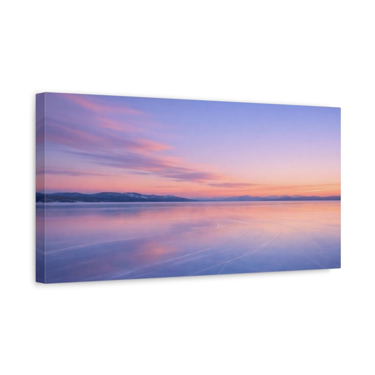 Nature Frozen Lake Pastel - Canvas Wall Art Print - YesArtYes