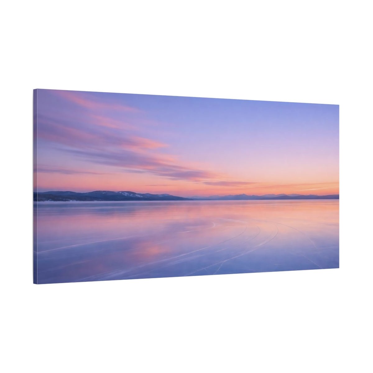 Nature Frozen Lake Pastel - Canvas Wall Art Print - YesArtYes