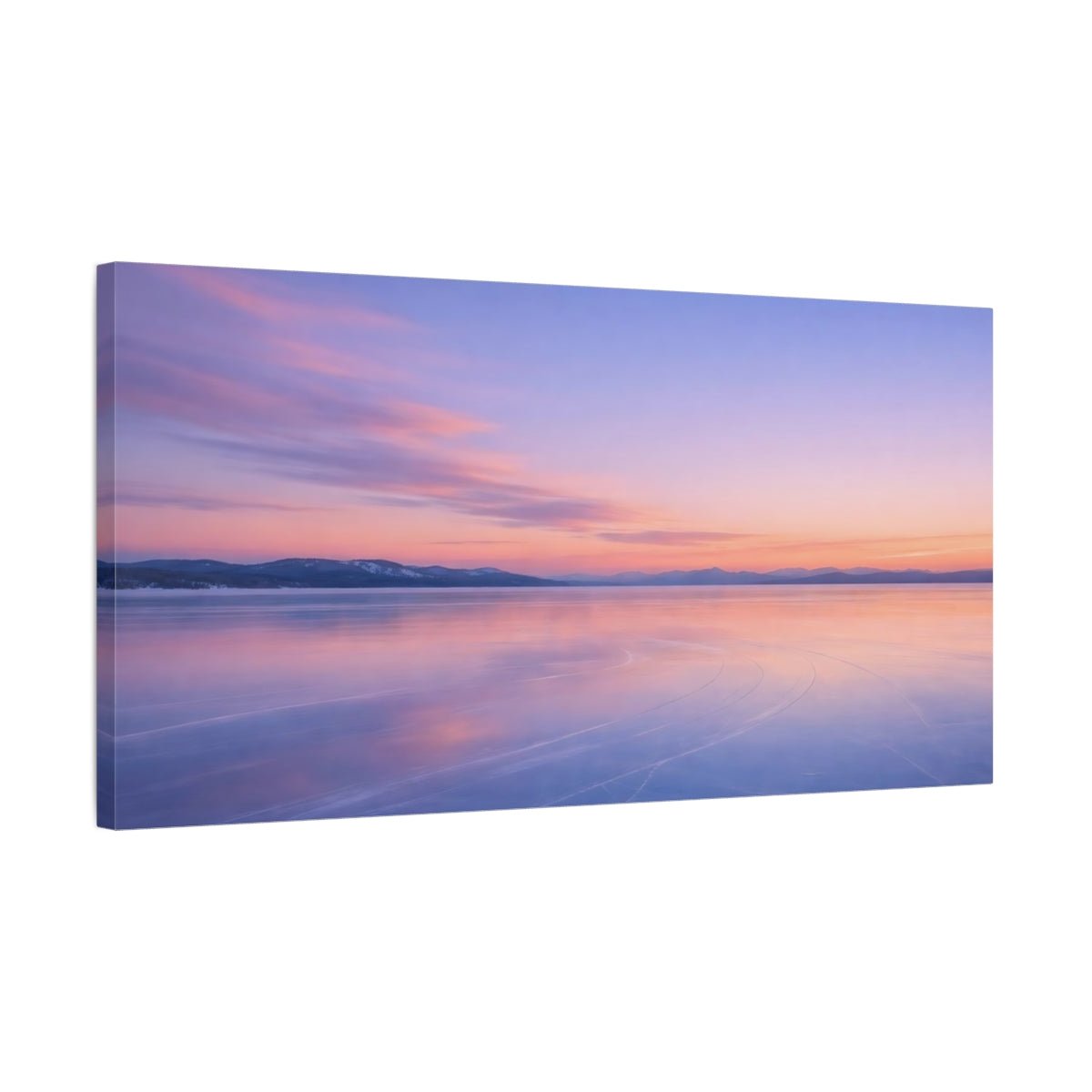 Nature Frozen Lake Pastel - Canvas Wall Art Print - YesArtYes