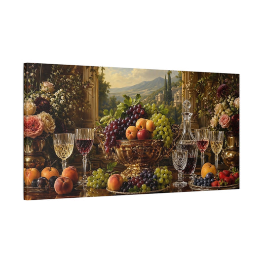 Main Mockup. Nature Fruit Bowl Luxury Still Life shown as stretched canvas wall art