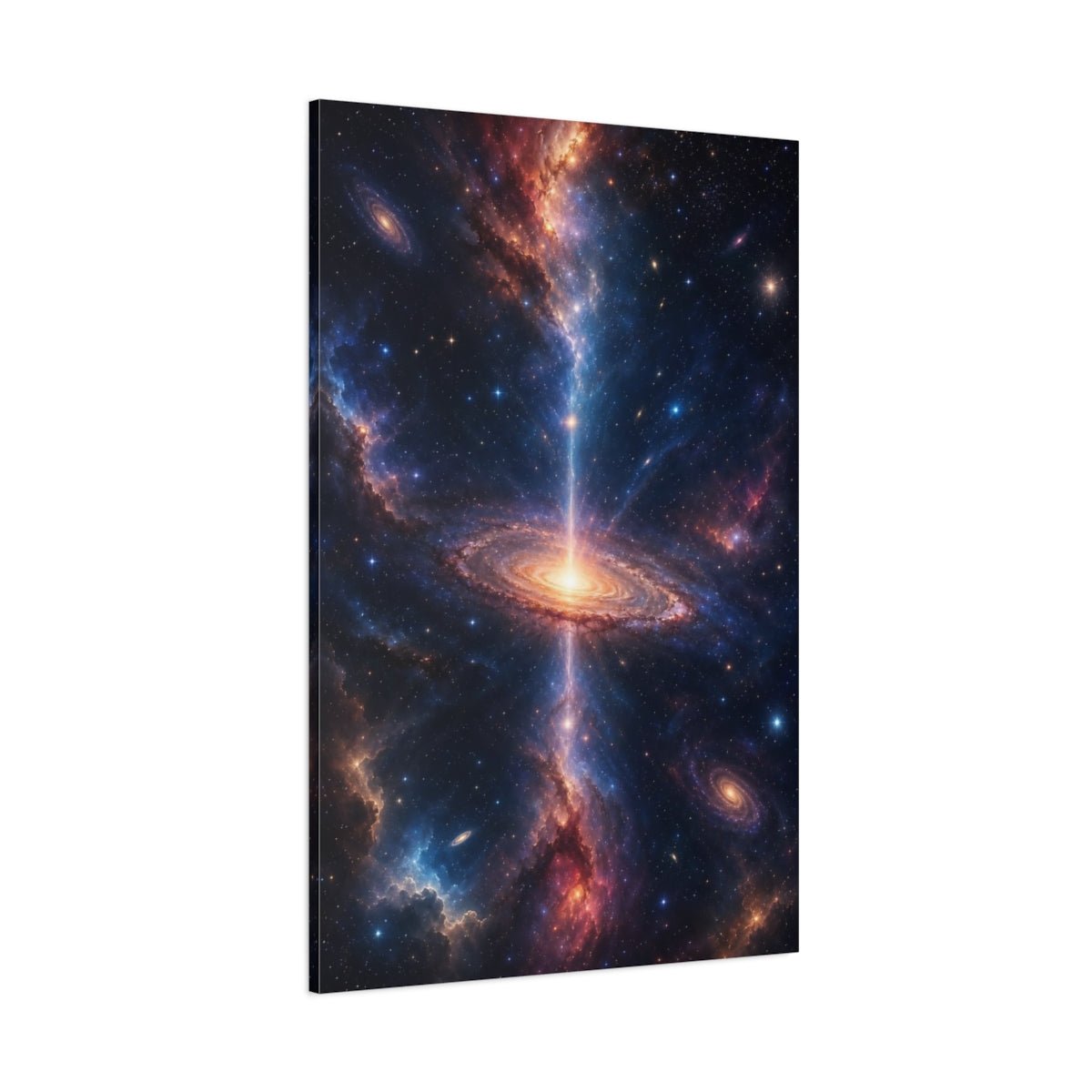Nature Galaxy Blue Orange Canvas Wall Art Print – Vibrant Living Room, Above Console Table - YesArtYes
