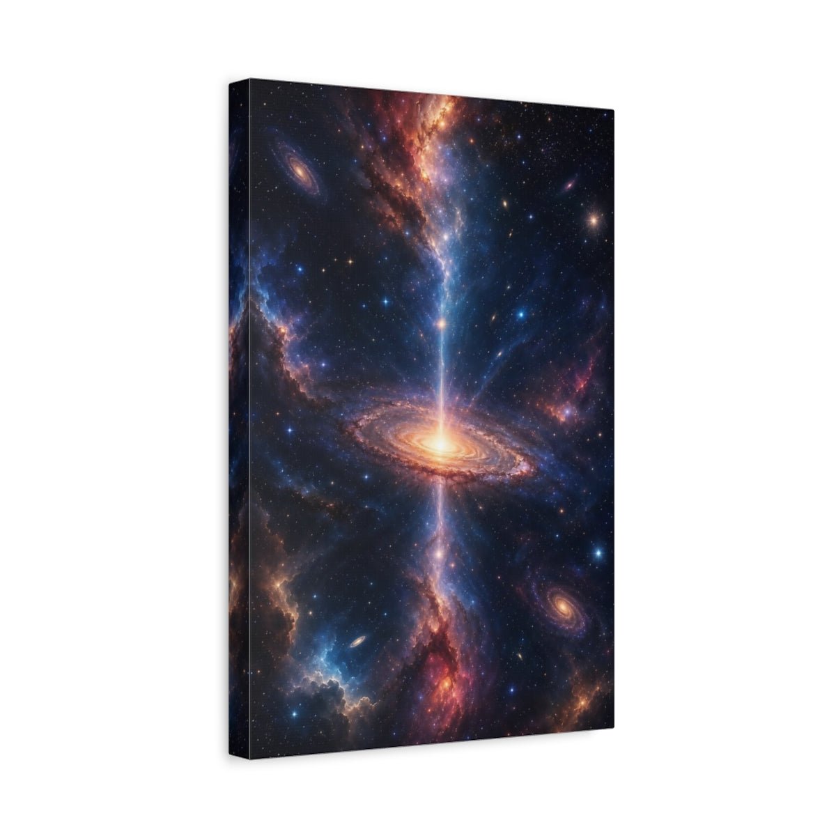 Nature Galaxy Blue Orange Canvas Wall Art Print – Vibrant Living Room, Above Console Table - YesArtYes