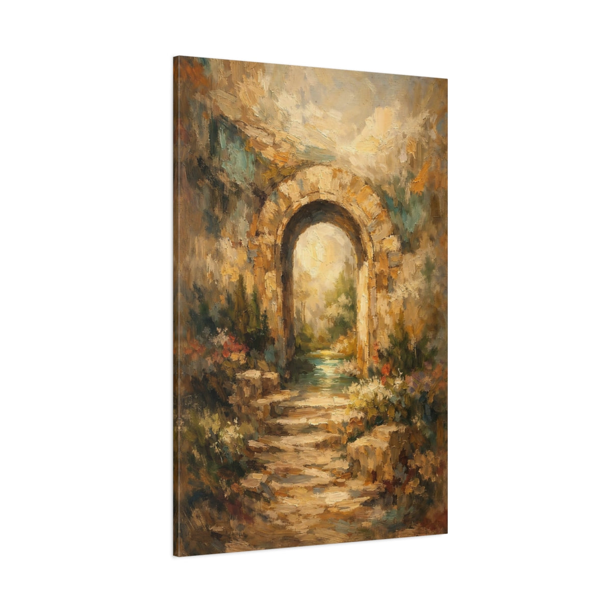 Main Mockup. Nature Garden Archway Warm Tones Archway shown as stretched canvas wall art