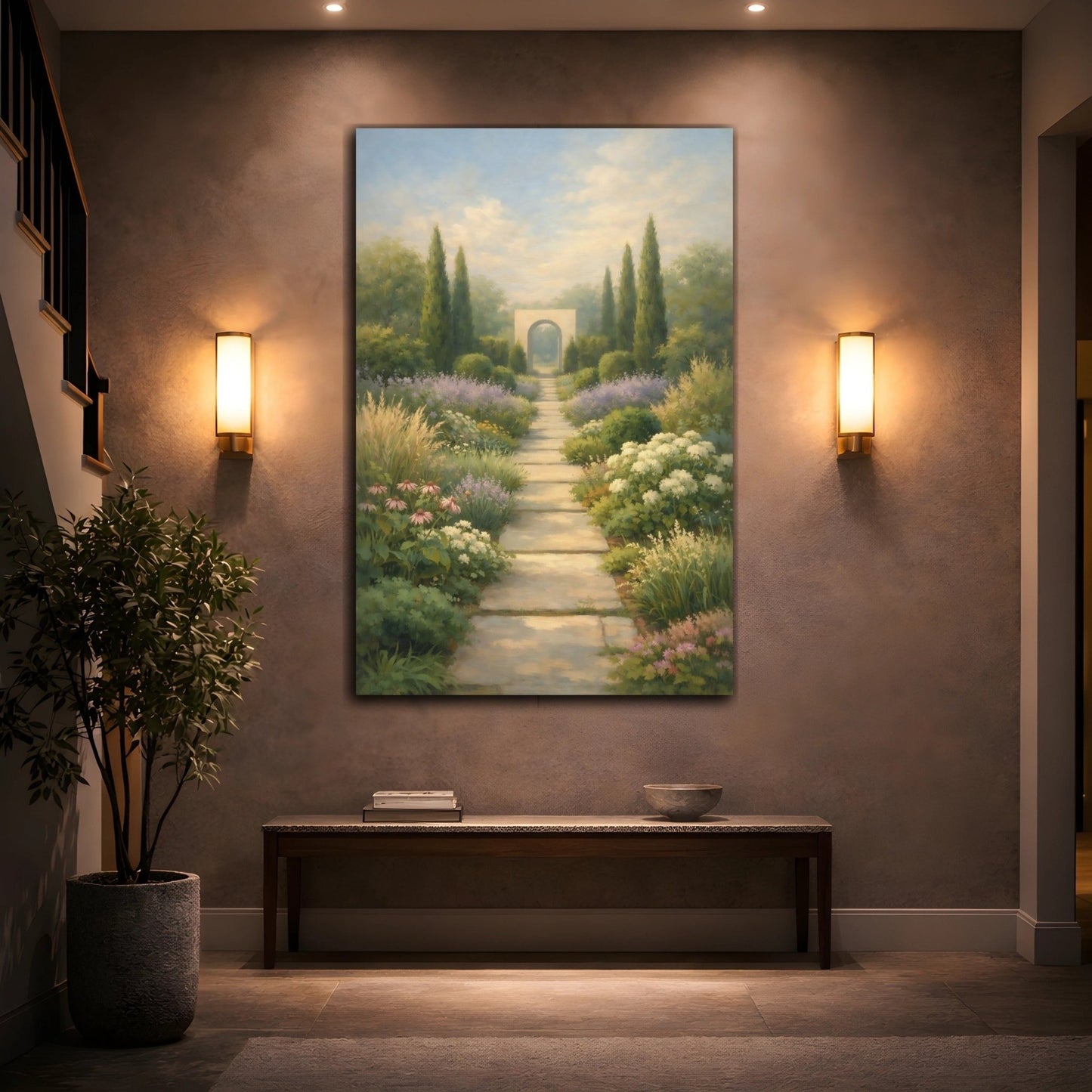 Nature Garden Path Archway - Canvas Wall Art Print - YesArtYes