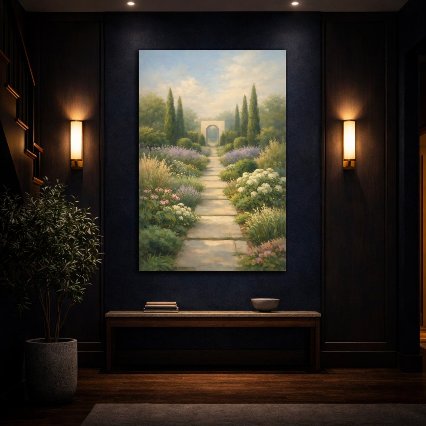 Nature Garden Path Archway - Canvas Wall Art Print - YesArtYes