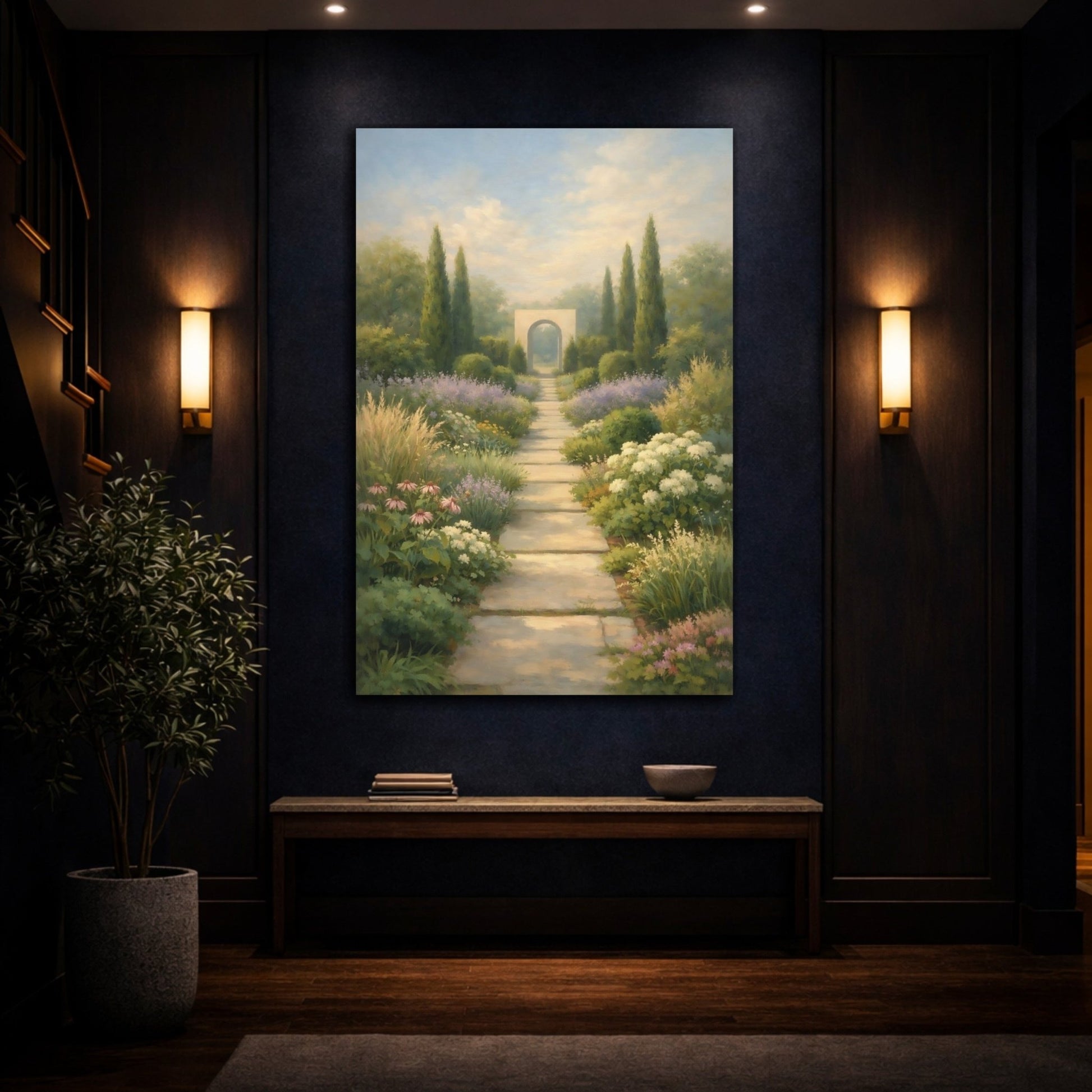 Nature Garden Path Archway - Canvas Wall Art Print - YesArtYes