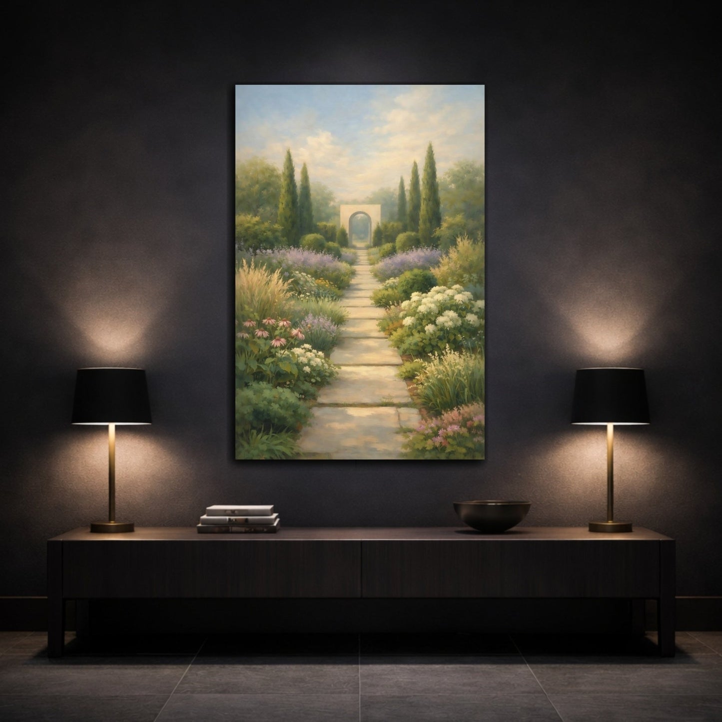 Nature Garden Path Archway - Canvas Wall Art Print - YesArtYes