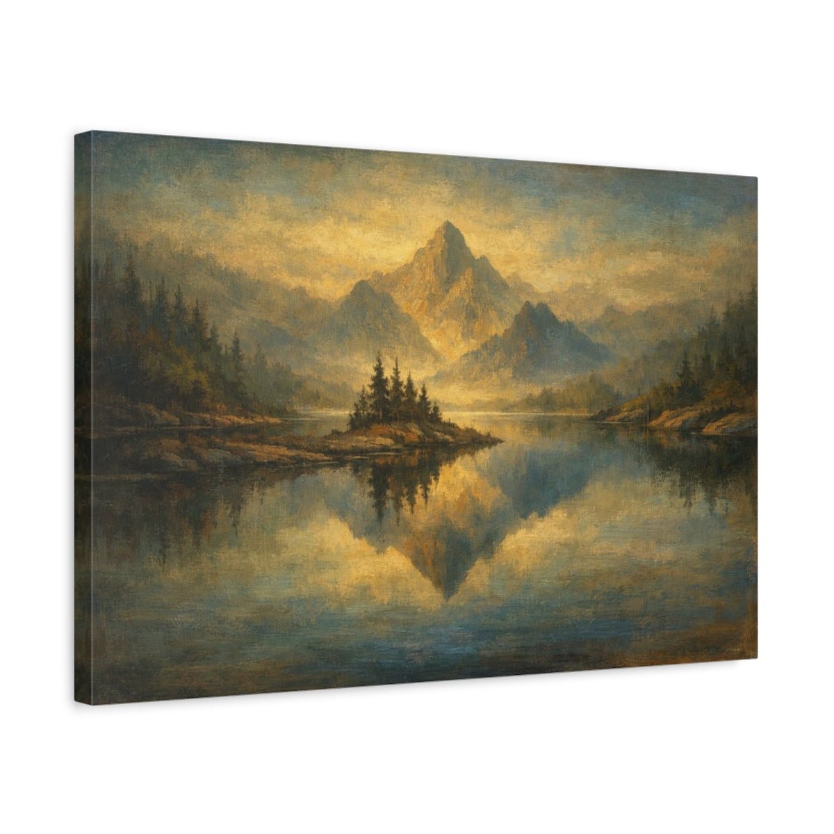 Nature Geometric Lake - Canvas Wall Art Print - YesArtYes