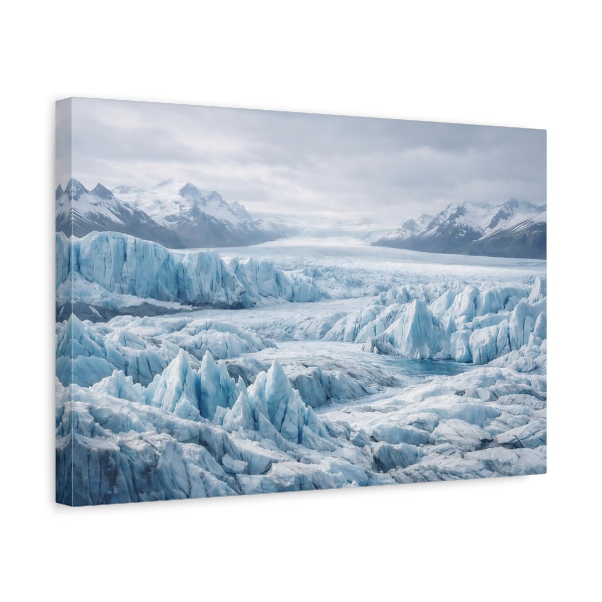 Nature Glacier Blue And White - Canvas Wall Art Print - YesArtYes