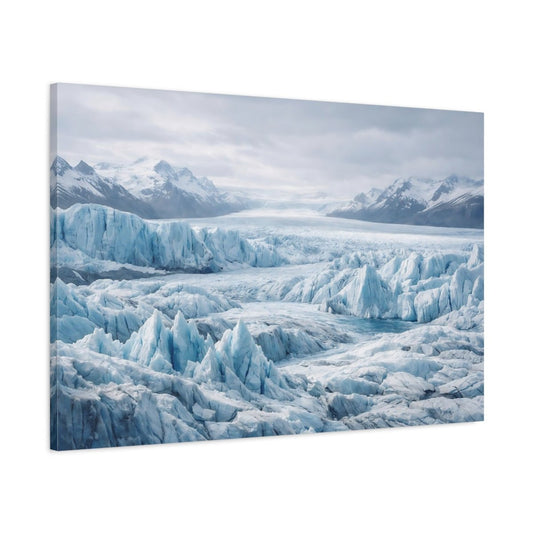 Nature Glacier Blue And White - Canvas Wall Art Print - YesArtYes