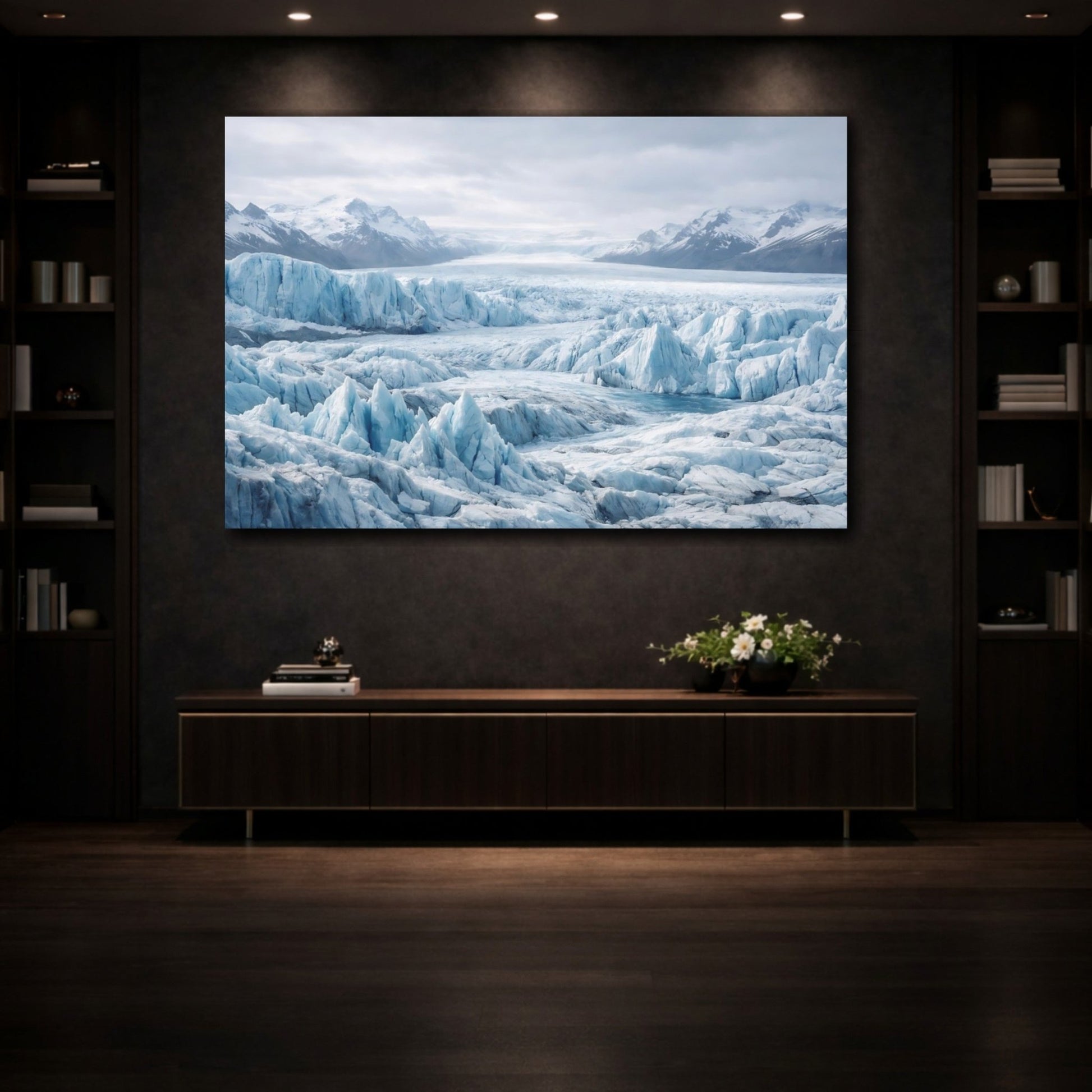 Nature Glacier Blue And White - Canvas Wall Art Print - YesArtYes